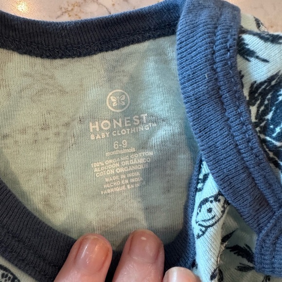 Honest kids clothing 6-9mos Striped and Tropical Kids One Piece Set of 2 - Picture 7 of 8